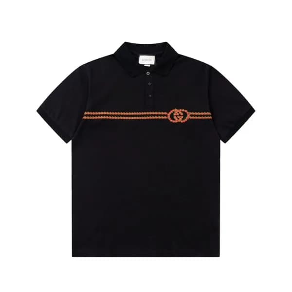 구찌 남/녀 블랙 폴로 반팔티 - Gucci Unisex Black Short sleeve… - 1