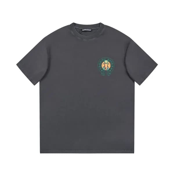 크롬하츠 남성 그레이 크루넥 반팔티 - Chrom Hearts Mens Gray Short… - 1