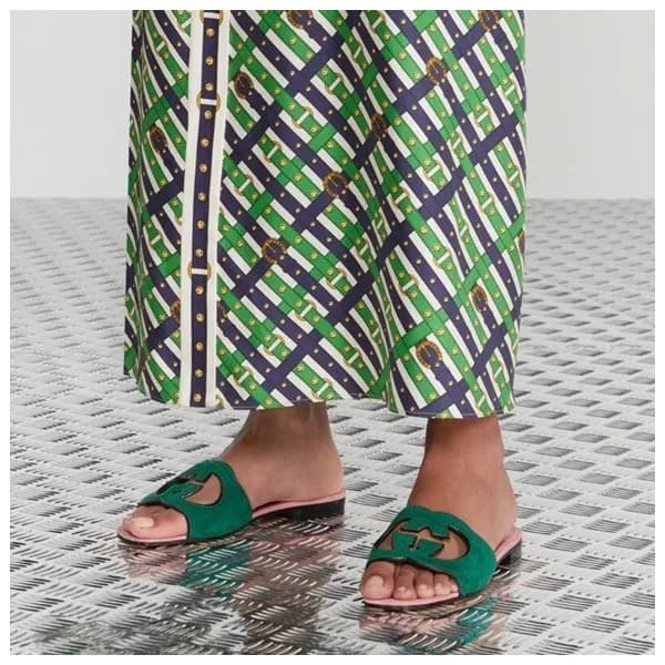 구찌 여성 그린 슬리퍼 - Gucci Womens Green Slippers - gu808… - 1