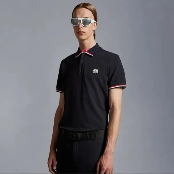 몽클레어 남성 블랙 폴로 반팔티 - Moncler Mens Black Tshirts - m… - 1