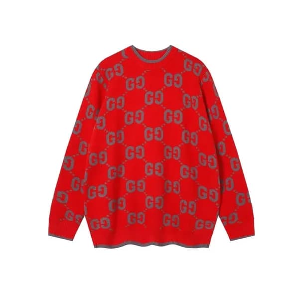 구찌 남성 베이직 레드 스웨터 - Gucci Mens Red Sweaters - Gu902… - 1