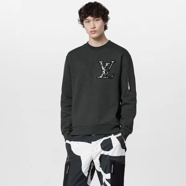 루이비통 남성 그레이 맨투맨 - Louis vuitton Mens Gray Tshirts … - 1