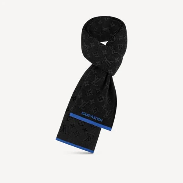 루이비통 남성 블랙 머플러 - Louis vuitton Mens Black Muffler … - 1