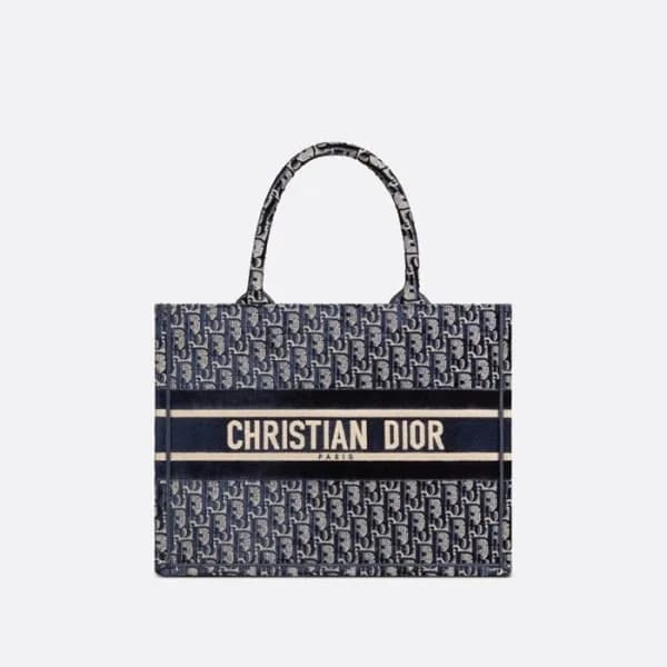 디올 여성 네이비 북토트 - Dior Womens Navy Book Tote - dib66… - 1