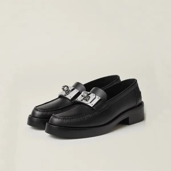 에르메스 여성 블랙 로퍼 - Hermes Womens Black Loafer - hes10… - 1