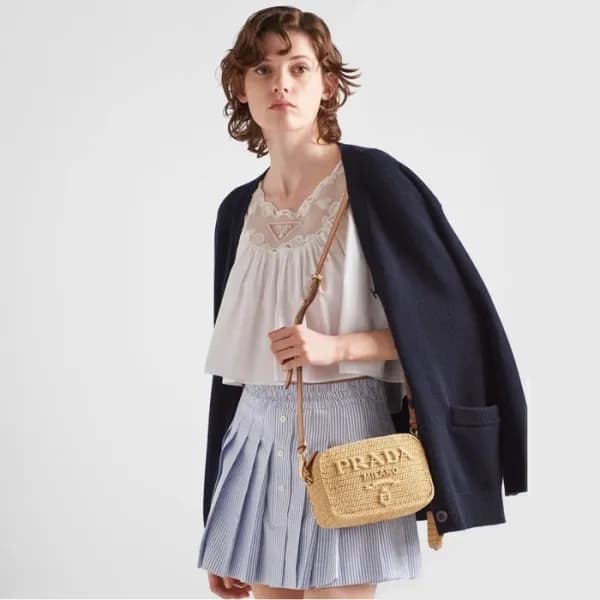 프라다 여성 베이지 라탄백 - Prada Womens Beige Shoulder Bag -… - 1