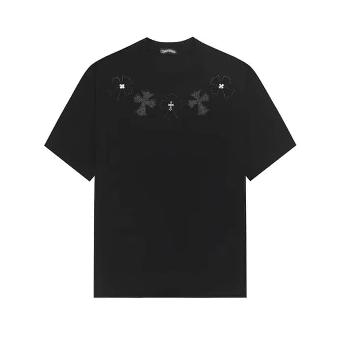크롬하츠 남성 블랙 반팔티 - Chrom Hearts Mens Black Tshirts -… - 1