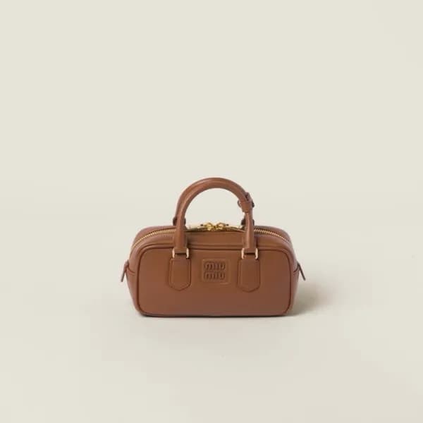 미우미우 여성 카라멜 아르카디 볼링백 - Miumiu Womens Arcadie Bag -… - 1