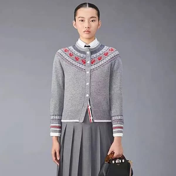 톰브라운 여성 라운드 가디건 - Thom Browne Womens Cardigan - th… - 1