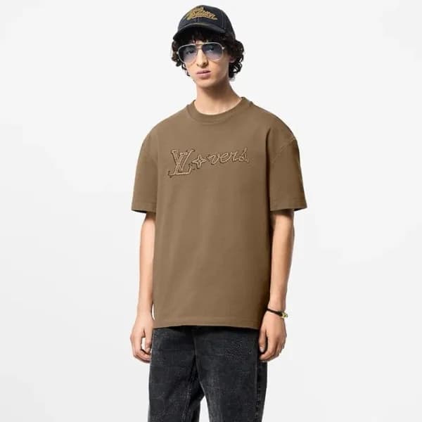 루이비통 남성 카멜 반팔 티셔츠 - Louis vuitton Mens Camel Tshir… - 1