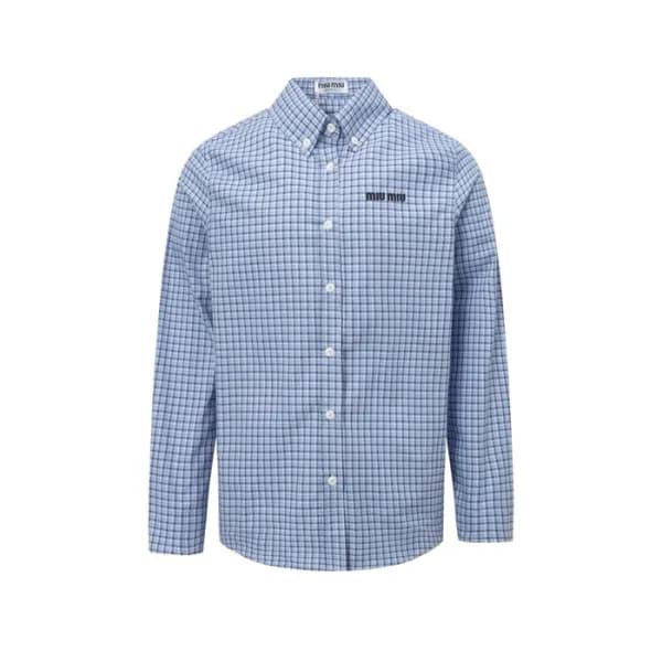 미우미우 남/녀 체크 셔츠 - Miumiu Unisex Flanner Shirts - mi… - 1
