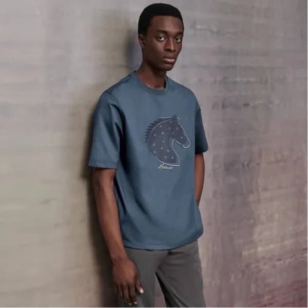 에르메스 남성 라운드 반팔티 - Hermes Mens Round Tshirt - hec57… - 1