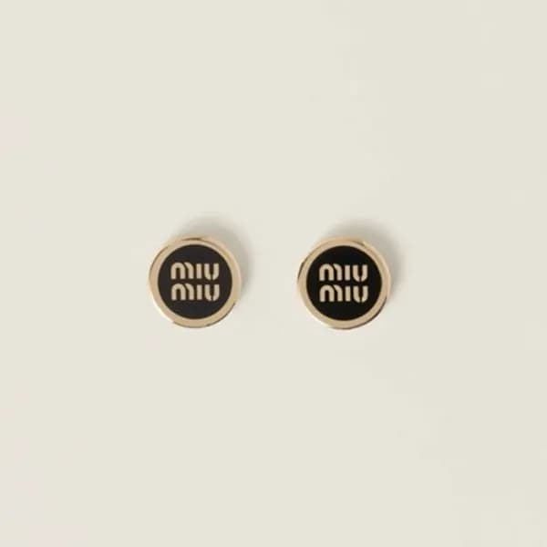 미우미우 여성 에나멜 메탈 귀걸이 - Miumiu Womens Enameled Metal … - 1
