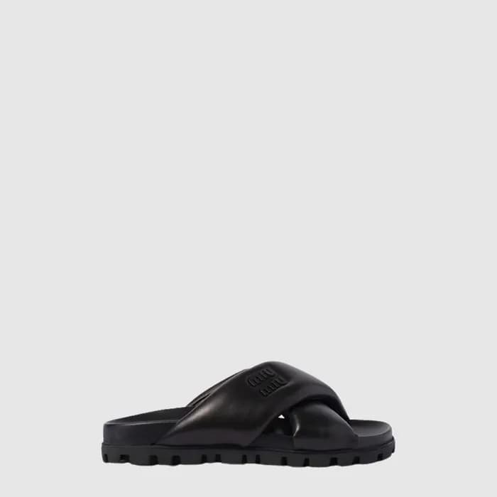 미우미우 여성 나파 슬라이드 - Miumiu Womens Nappa Slides - mis… - 1
