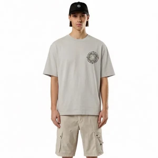 스톤아일랜드 남성 라운드 반팔 티셔츠 - Stone Island Mens Round Tsh… - 1
