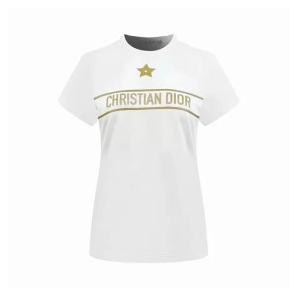 디올 여성 스타 라운드 티셔츠 - Dior Womens Star Round Tshirt -… - 1