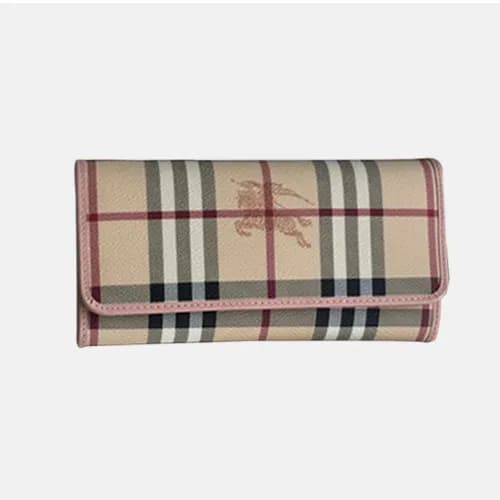 Burberry 2018 Ladies Check Leather Bifold Long Wal… - 1