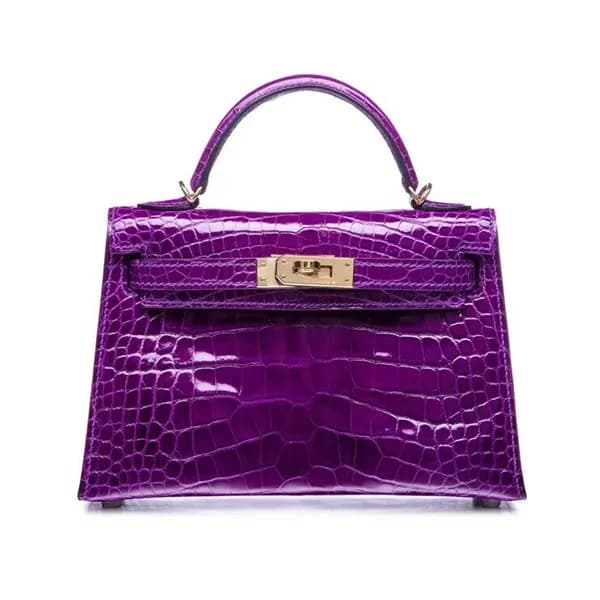 Hermes Mini Kelly 2 Crocodile Leather Tote Shoulde… - 1