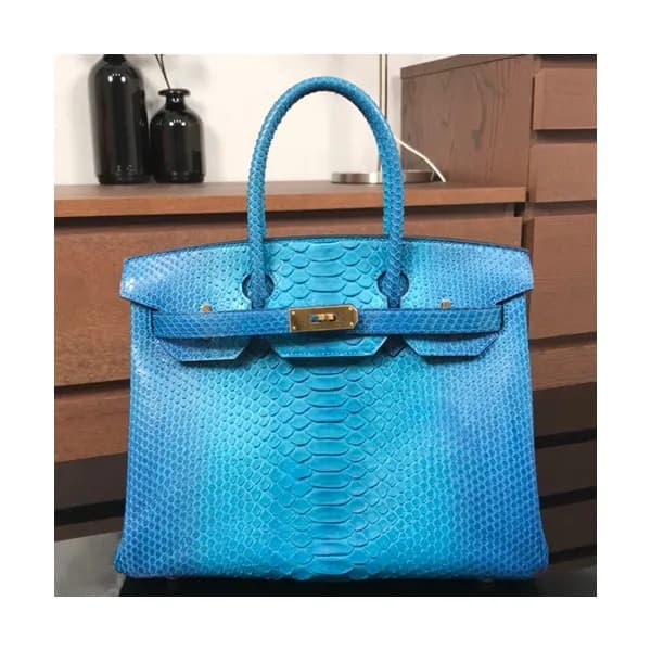 Hermes Birkin Snake Leather Tote Shoulder Bag ,30c… - 1