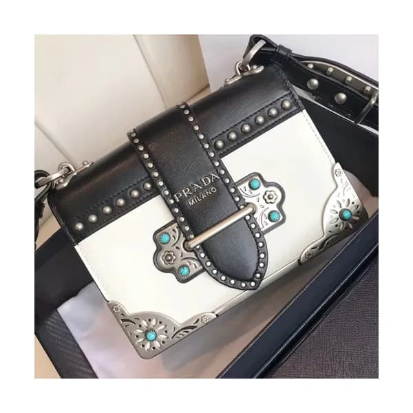 Prada Cahier Leather Shoulder Bag,20cm - 프라다 카이에 레… - 1