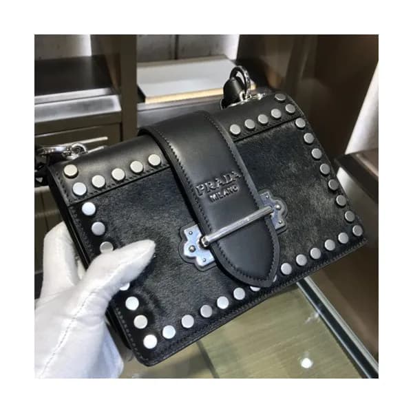 Prada Cahier Leather Shoulder Bag,20cm - 프라다 카이에 레… - 1