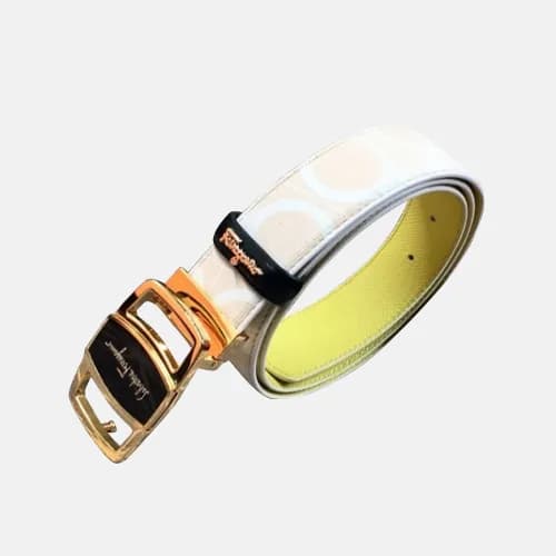 Salvatore Ferragamo 2019 Mens Box Logo Buckle Leat… - 1