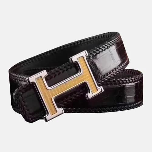 Hermes 2019 Mens Business Initial Logo Leather Bel… - 1