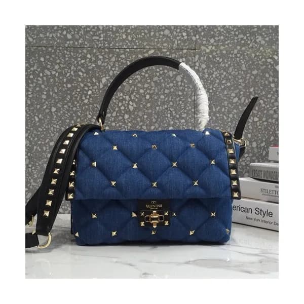 [심플한듯 센스잇게 포인트~❤]Valentino 2019 Denim&Leather Ruck… - 1