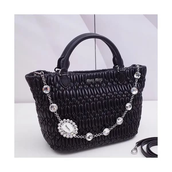 MiuMiu 2019 Matelasse Crystal Tote Shoulder Bag,28… - 1
