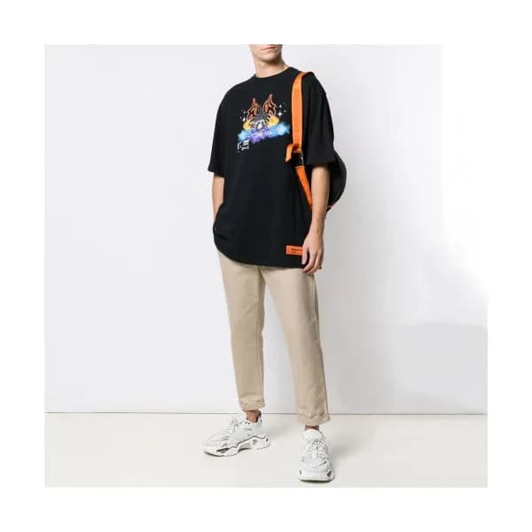 Heron Preston 2019 Mens Printing Cotton Crew neck … - 1