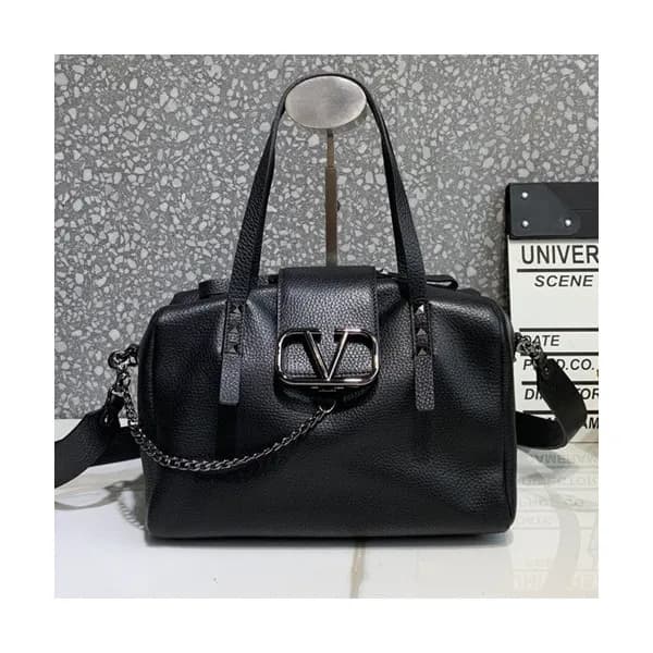 Valentino 2019 Leather Vsling Tote Shoudler Bag,26… - 1