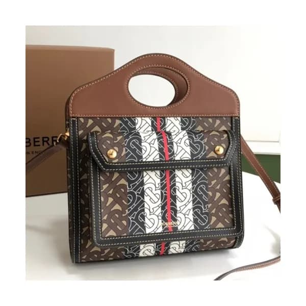 Burberry 2019 Canvas & Leather Shoulder Bag, 26.5c… - 1