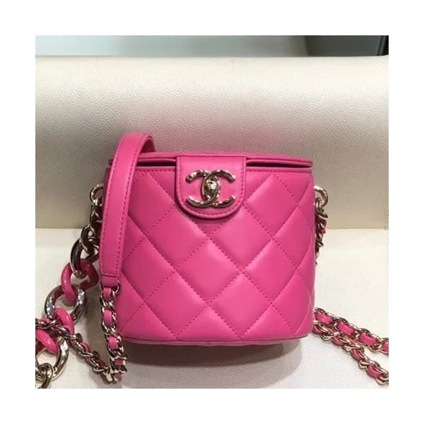 Chanel 2019 Leather Chain Shoulder Cross Bag,15CM … - 1