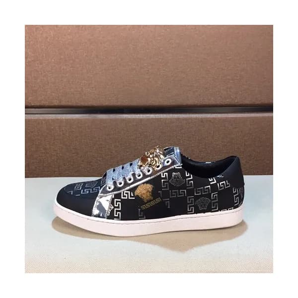 Versace 2019 Mens Leather Sneakers - 베르사체 2019 남성용… - 1