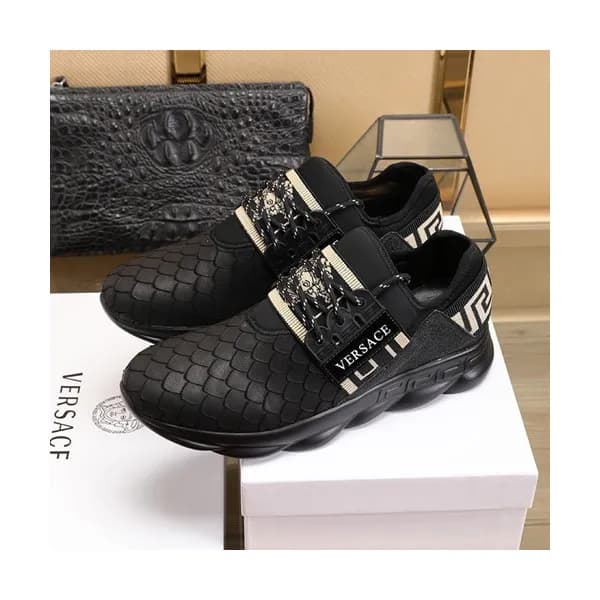 Versace 2020 Mens Leather Sneakers - 베르사체 2020 남성용… - 1
