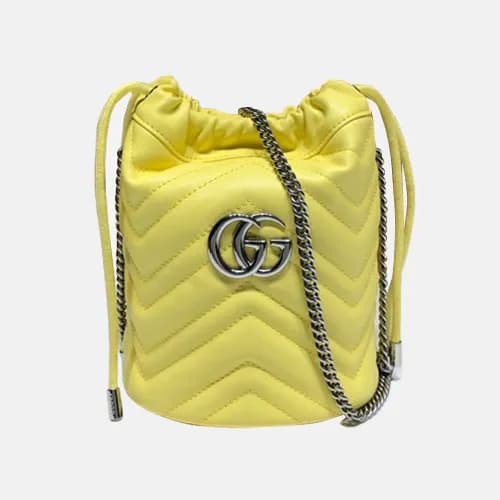 Gucci 2020 GG Marmont Mini Women Bucket Chain Shou… - 1
