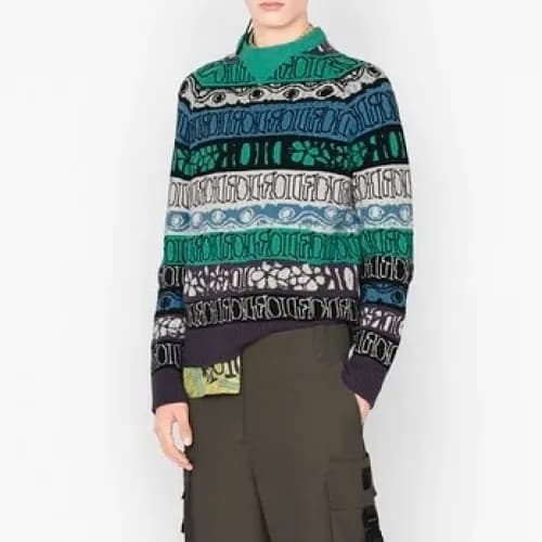 Dior 2020 Mens Retro Logo Crew-neck Sweaters - 디올 … - 1