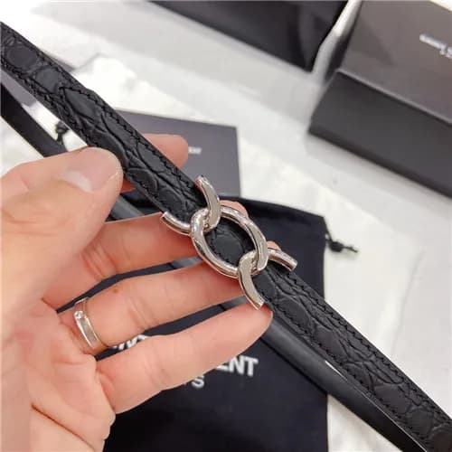 Saint Laurent 2021 Women's Leather Belt,1.3cm … - 1