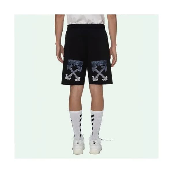 Off white Mens Logo Casual Training Half Pants Bl… - 1