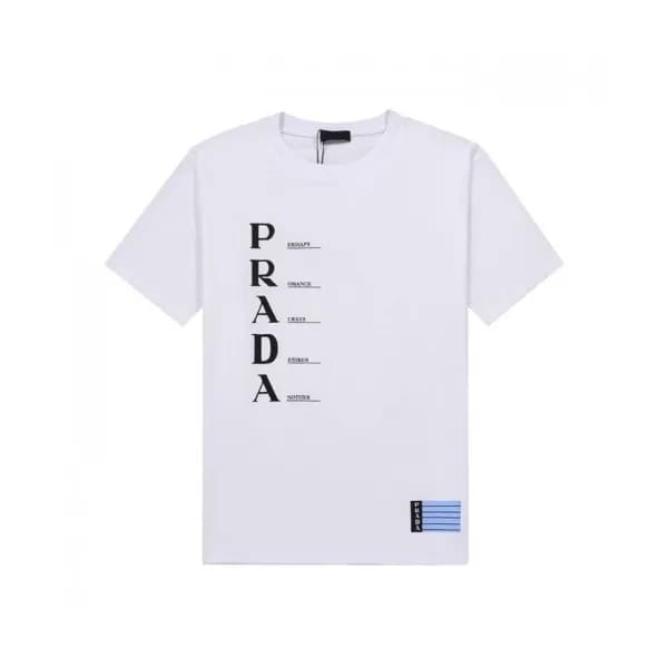 Prada Mens Basic Logo Short Sleeved Tshirts White… - 1