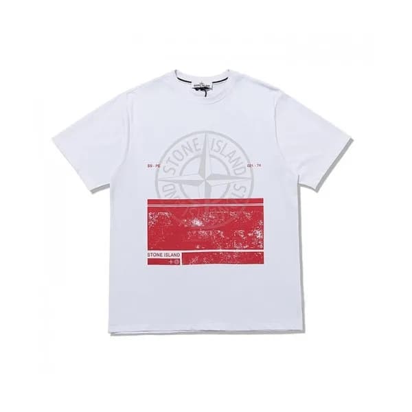 Stone Island Mens Crew-neck Cotton Short Sleeved … - 1