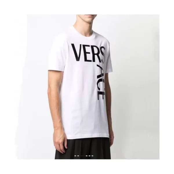 [추천템]Versace Mens Logo Short Sleeved Tshirts Blac… - 1