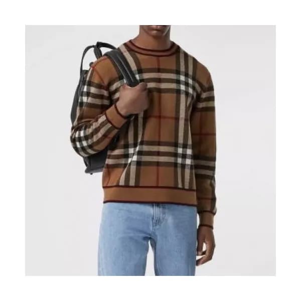 Burberry Mm/Wm Vintage Polo Wool Sweaters Camel -… - 1