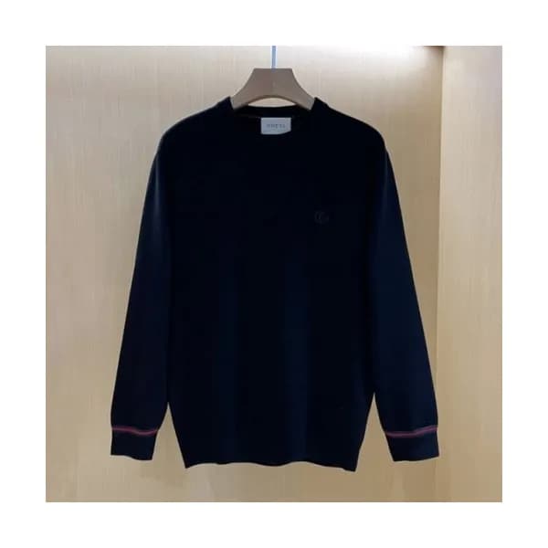 Gucci Mm/Wm Logo Crew-neck Sweaters Black - 구찌 2… - 1
