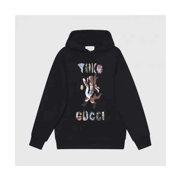 Gucci Mm/Wm Logo Casual Hoodie Black - 구찌 2021 남/… - 1