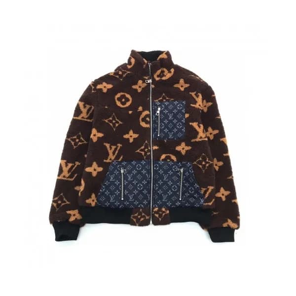 Louis vuitton Mens Logo Leather Jackets Brown - 루… - 1