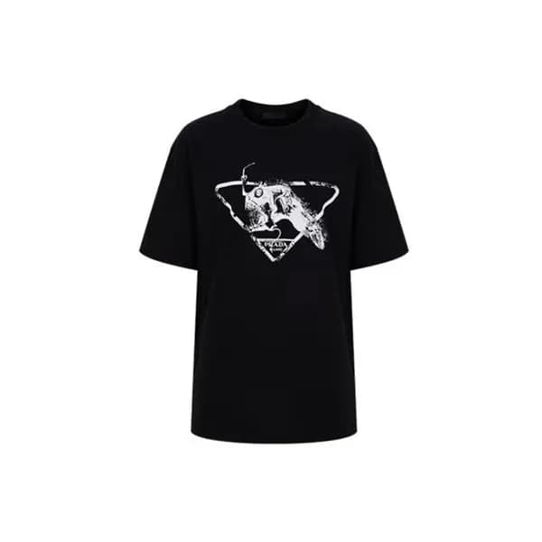 프라다 남성 블랙 크루넥 반팔티 - Mens Black Tshirts - Pra02674x - 1