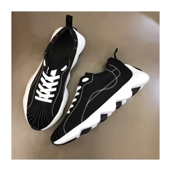 에르메스 남성 클래식 블랙 스니커즈 - Mens Black Sneakers - her076… - 1