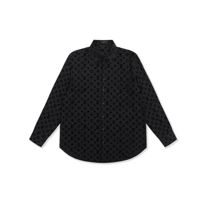 루이비통 남성 이니셜 블랙 셔츠 - Louis vuitton Mens Black Tshir… - 1
