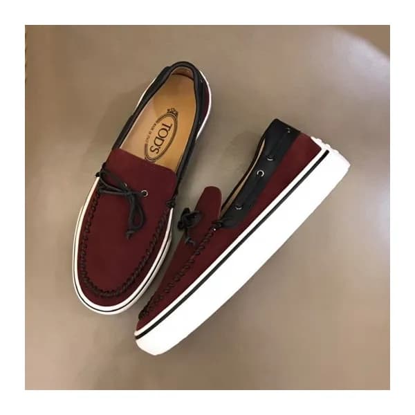 토즈 남성 리본 버건디 로퍼 - Mens Burgundy Loafer - toz0268x - 1
